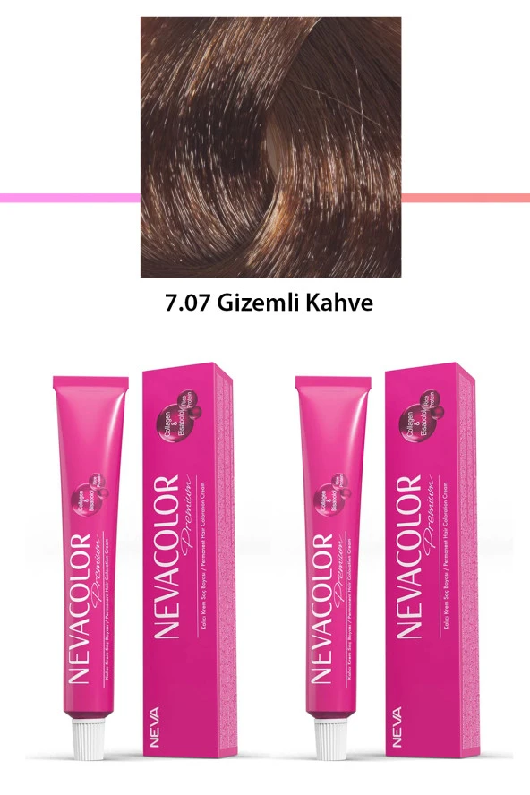 TOPTANBULURUM 2 li Set Premium 7.07 Gizemli Kahve - Kalıcı Krem Saç Boyası 2 X 50 g Tüp