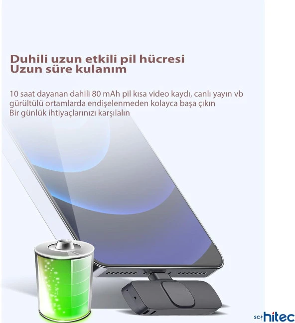 Type C Uyumlu Kablosuz Yaka Mikrofonu 2'Li Mini Youtube Tiktok Canlı Yayın Kayıt Mikrofonu - 4