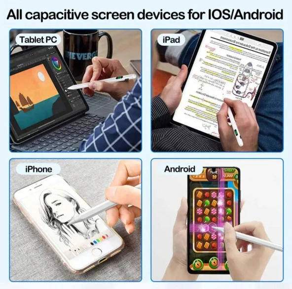 Dijital Göstergeli Universal Kapasitif Stylus Windows Android Ios Tablet Uyumlu Dokunmatik Kalem - 6