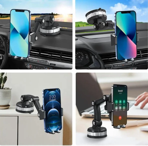 Coofbe Süper Vantuzlu Teleskopic Ayarlanabilir Ön Cam Araç Tutucu Torpido Üstü Araç Telefon Tutucu - 2