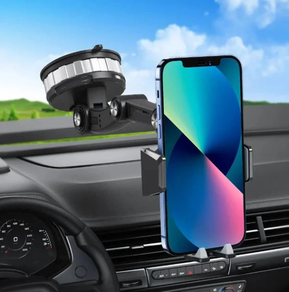 Coofbe Süper Vantuzlu Teleskopic Ayarlanabilir Ön Cam Araç Tutucu Torpido Üstü Araç Telefon Tutucu - 3