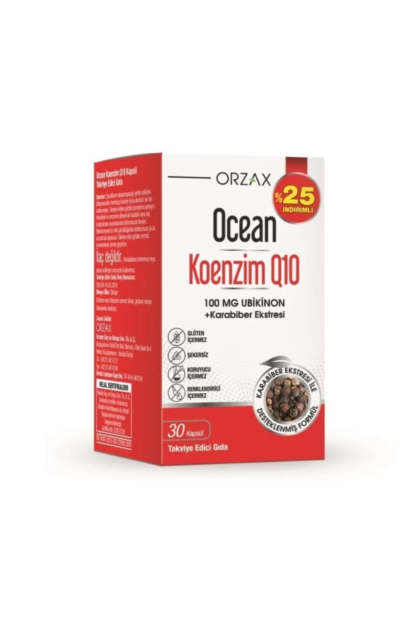 OCEAN Koenzim Q10 + Karabiber Ekstresi 30 Kapsül - %25 8697595871485