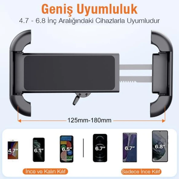 Coofbe 360° Dönen Ayarlanabilir Bisiklet Motosiklet Telefon Tutucu Bebek Arabası Scooter Tutucu - 6