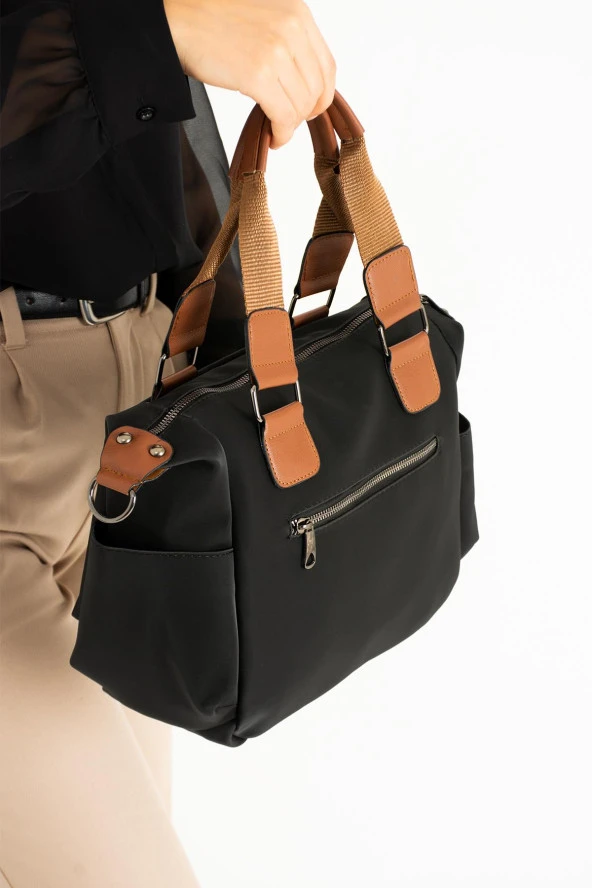 Kadın Suni Deri Ayarlanabilir Çapraz Askılı 3 Gözlü Kullanışlı Omuz Çantası SYHKH1383 - Resim 3