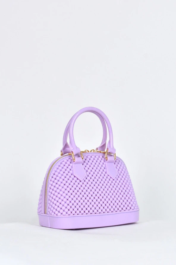 Elatae Kadın Omuz Askılı Silikon Çapraz Çanta Lila 26565 - Resim 2