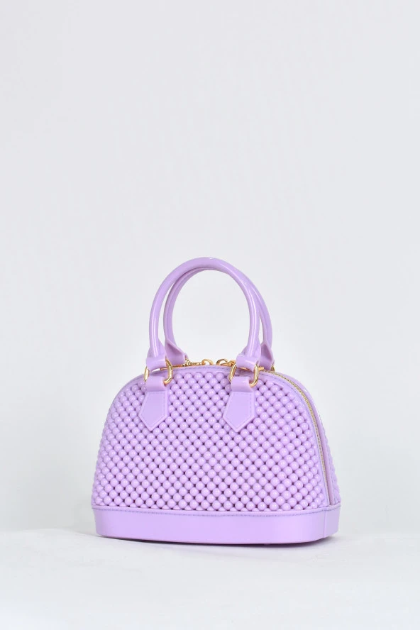 Elatae Kadın Omuz Askılı Silikon Çapraz Çanta Lila 26565 - Resim 3