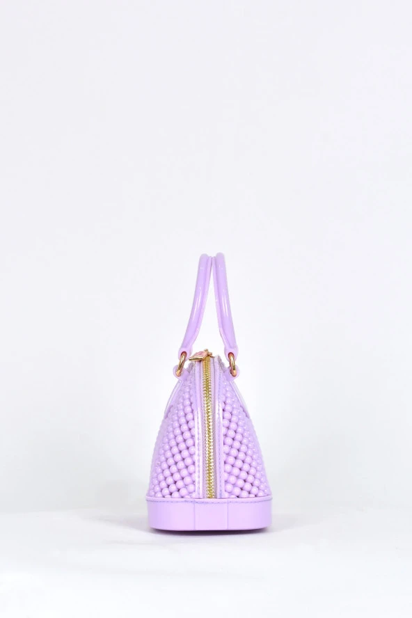 Elatae Kadın Omuz Askılı Silikon Çapraz Çanta Lila 26565 - Resim 4