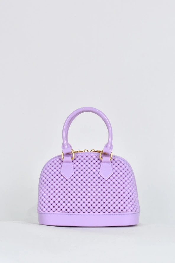 Elatae Kadın Omuz Askılı Silikon Çapraz Çanta Lila 26565 - Resim 5