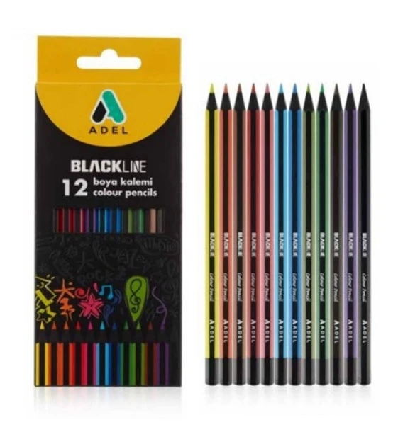 Adel Blackline Kuru Boya Kalemi 12Li
