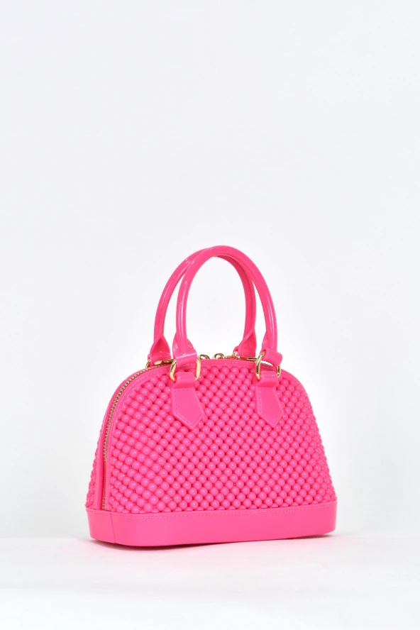 Elatae Kadın Omuz Askılı Silikon Çapraz Çanta Pembe 26565 - Resim 2