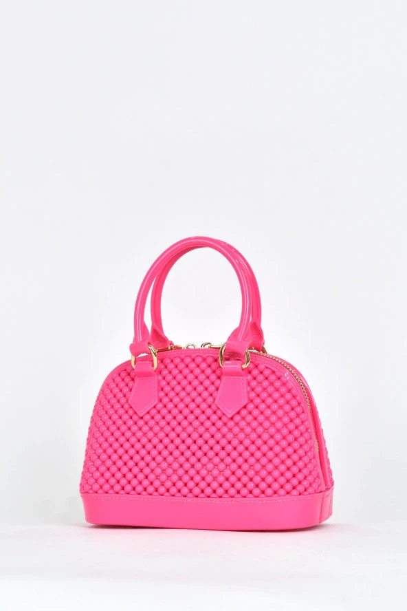 Elatae Kadın Omuz Askılı Silikon Çapraz Çanta Pembe 26565 - Resim 3