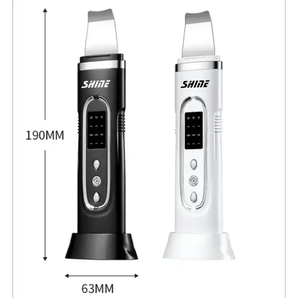 Profesyonel Skin Scrubber - Yüz Temizleyici - Cilt Bakım - Akne - Siyah Nokta -ultrasonik Spatula-Siyah - 2