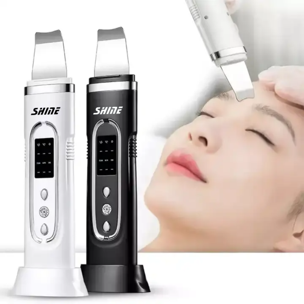 Profesyonel Skin Scrubber - Yüz Temizleyici - Cilt Bakım - Akne - Siyah Nokta -ultrasonik Spatula-Siyah - 3