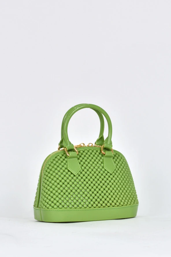 Elatae Kadın Omuz Askılı Silikon Çapraz Çanta Yeşil 26565 - Resim 2