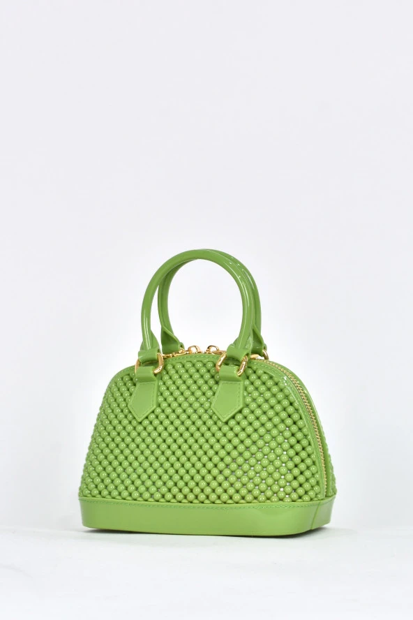 Elatae Kadın Omuz Askılı Silikon Çapraz Çanta Yeşil 26565 - Resim 3