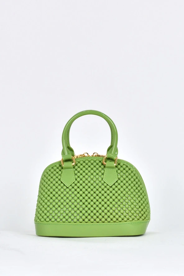 Elatae Kadın Omuz Askılı Silikon Çapraz Çanta Yeşil 26565 - Resim 5