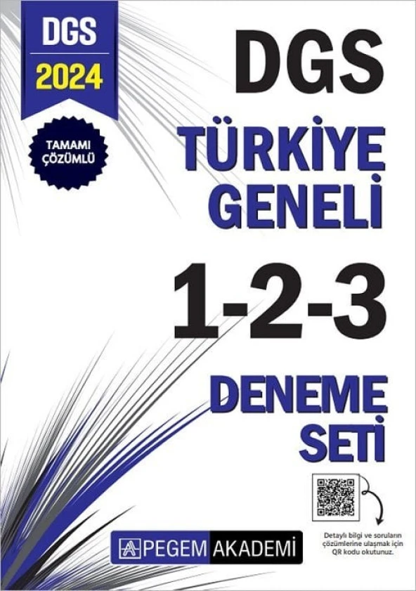 Pegem 2024 DGS Türkiye Geneli 3 Deneme (1-2-3) Pegem Akademi