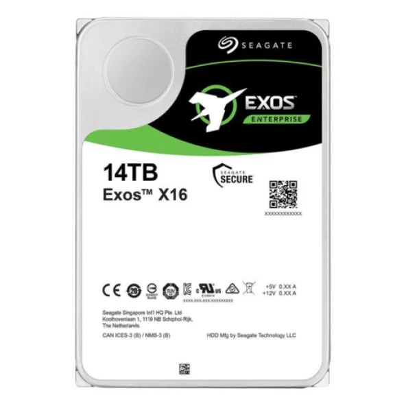 Seagate EXOS ST14000NM001G 3.5'' 14TB 256MB 7200RPM SATA3 NAS Sabit Disk