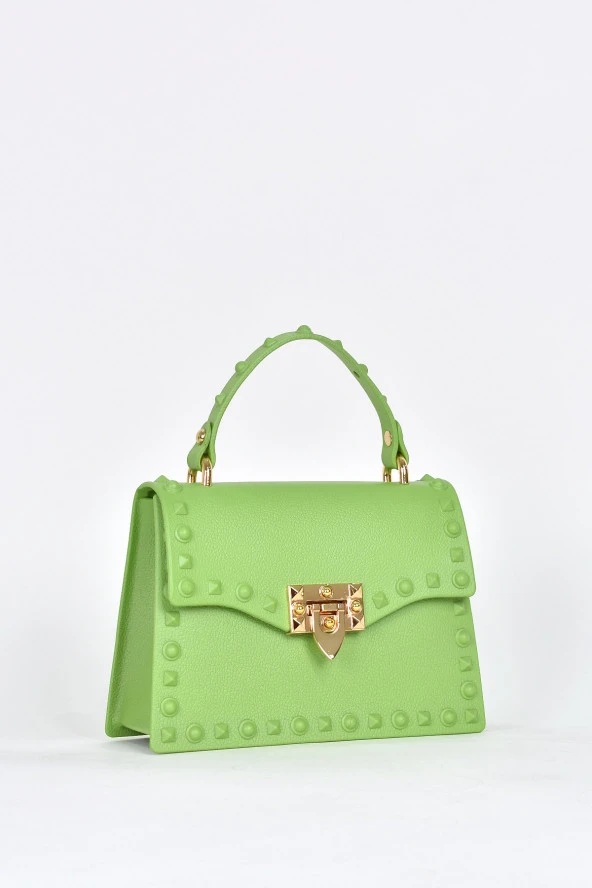 Elatae Kadın Omuz Askılı Silikon Çapraz Çanta Yeşil 26659 - Resim 2