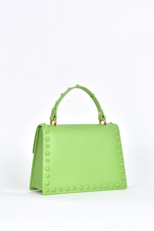 Elatae Kadın Omuz Askılı Silikon Çapraz Çanta Yeşil 26659 - Resim 5