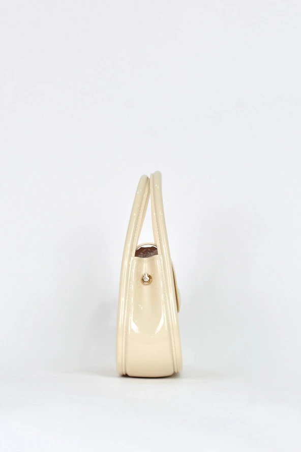 Elatae Kadın Omuz Askılı Silikon Çapraz Çanta Bej 26660 - Resim 4