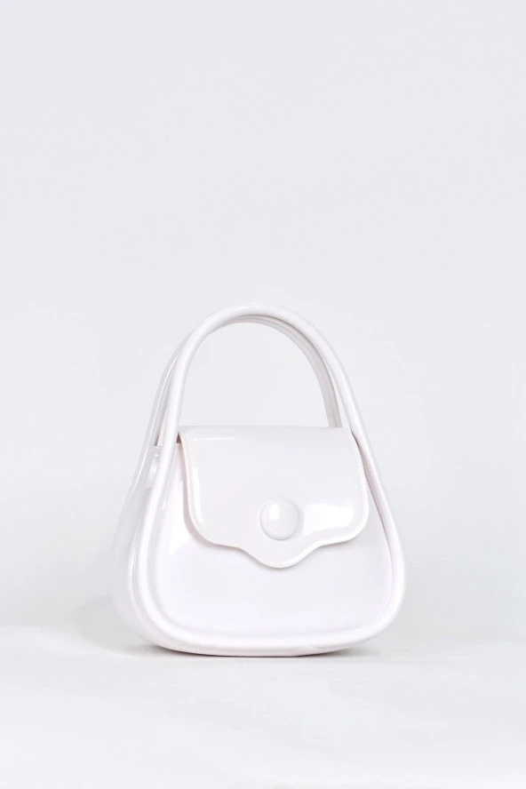 Elatae Kadın Omuz Askılı Silikon Çapraz Çanta Beyaz 26660 - Resim 2