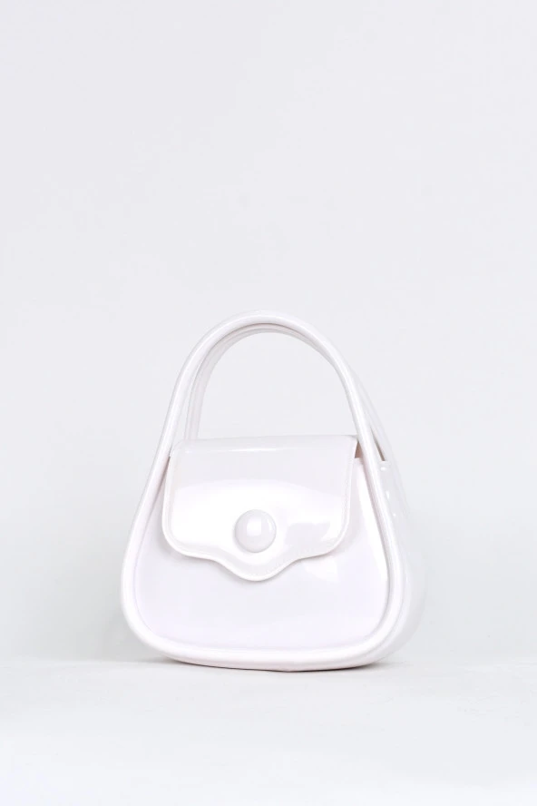 Elatae Kadın Omuz Askılı Silikon Çapraz Çanta Beyaz 26660 - Resim 3