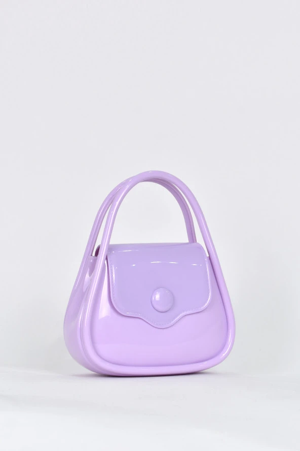 Elatae Kadın Omuz Askılı Silikon Çapraz Çanta Lila 26660 - Resim 2