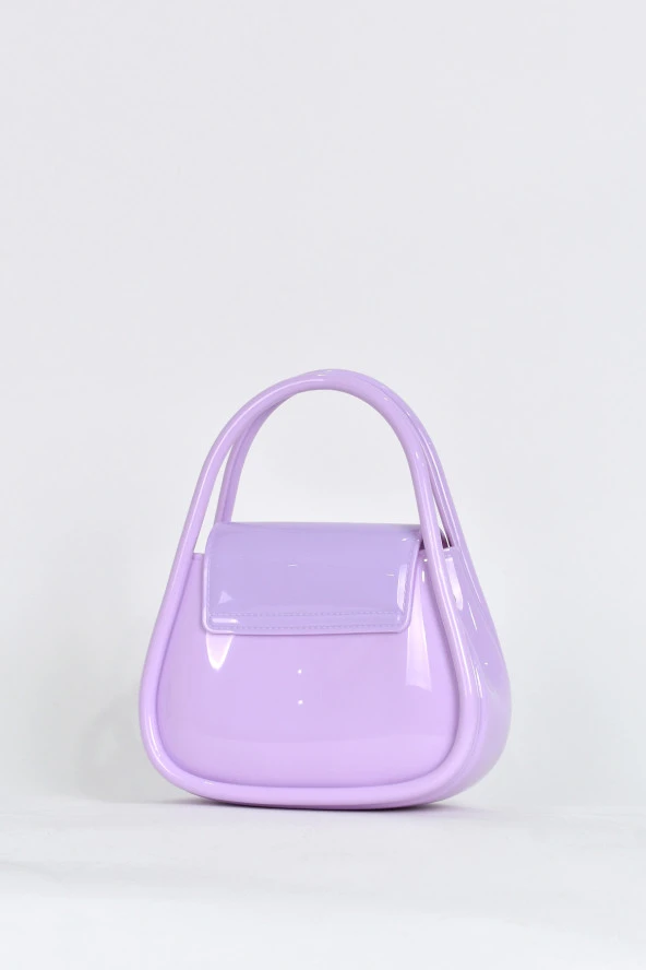 Elatae Kadın Omuz Askılı Silikon Çapraz Çanta Lila 26660 - Resim 5