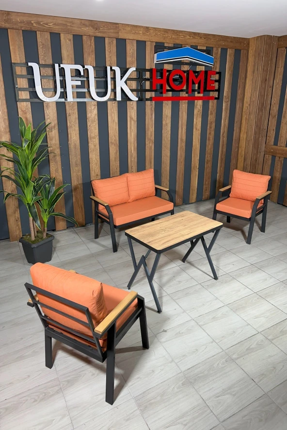 UFUK HOME Kavacık 2 1 1 Masa Bahçe Mobilyası, Balkon Çay Seti, Bahçe Koltuk Takımı, Balkon Takımı