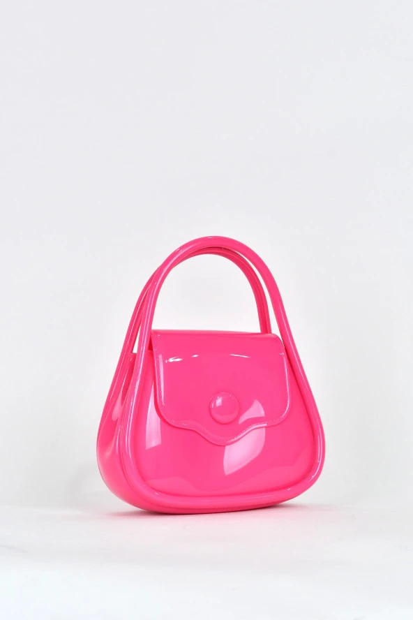 Elatae Kadın Omuz Askılı Silikon Çapraz Çanta Pembe 26660 - Resim 2