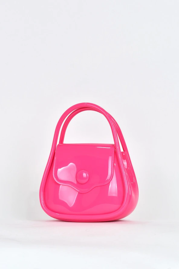 Elatae Kadın Omuz Askılı Silikon Çapraz Çanta Pembe 26660 - Resim 3