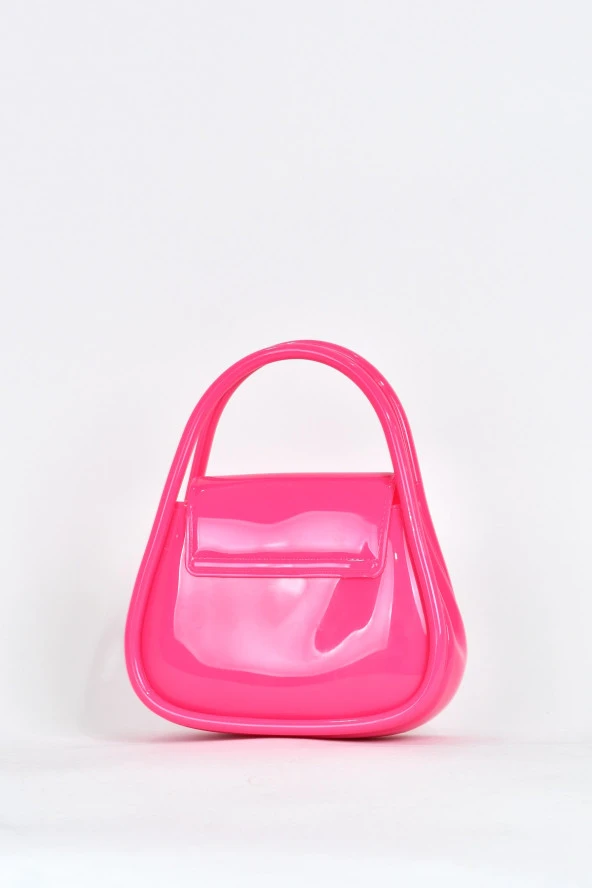 Elatae Kadın Omuz Askılı Silikon Çapraz Çanta Pembe 26660 - Resim 5