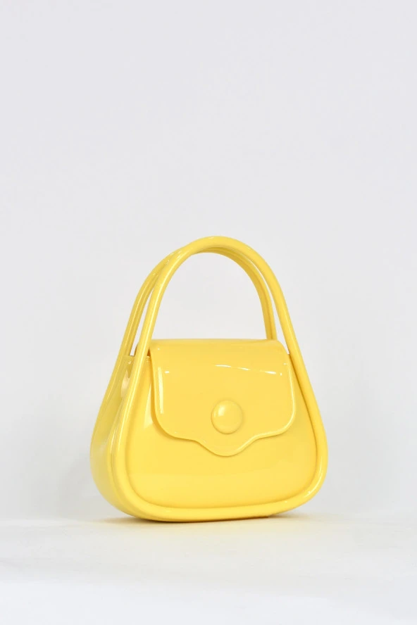Elatae Kadın Omuz Askılı Silikon Çapraz Çanta Sarı 26660 - Resim 2