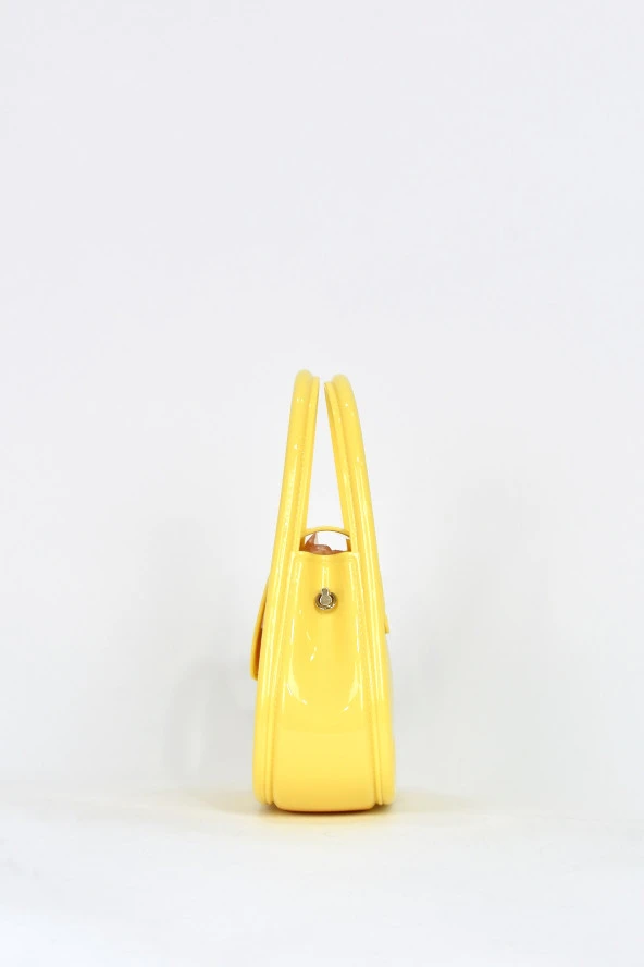 Elatae Kadın Omuz Askılı Silikon Çapraz Çanta Sarı 26660 - Resim 4