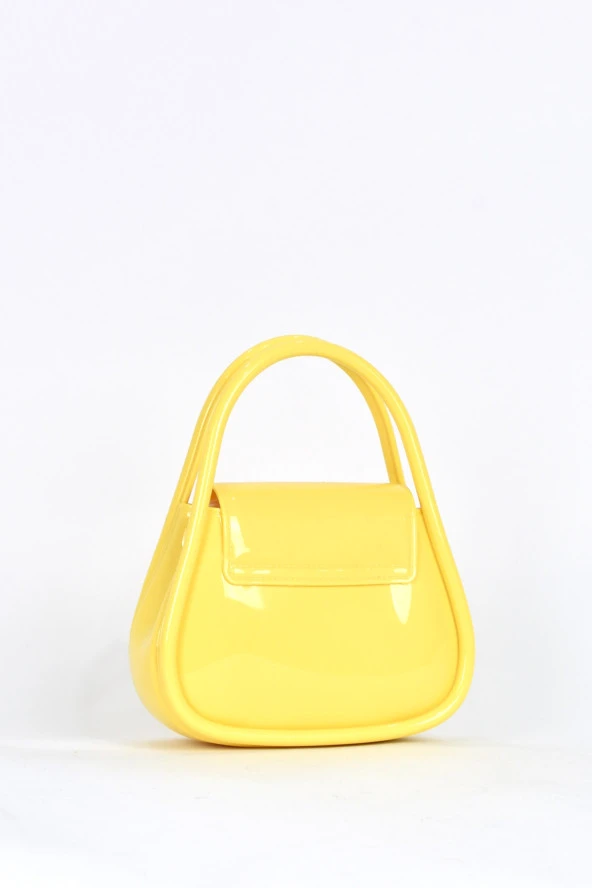 Elatae Kadın Omuz Askılı Silikon Çapraz Çanta Sarı 26660 - Resim 5