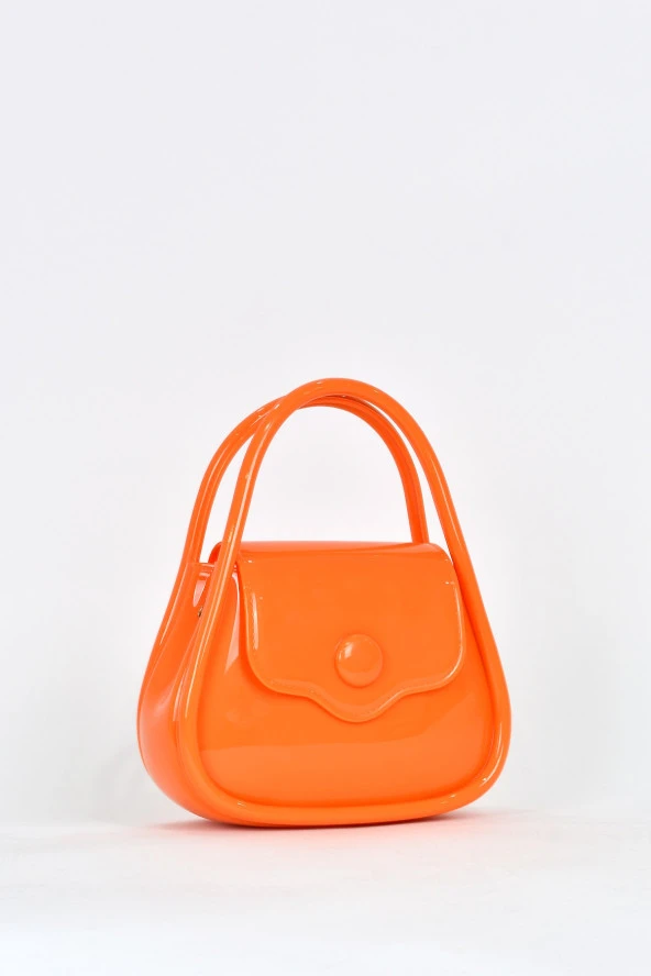 Elatae Kadın Omuz Askılı Silikon Çapraz Çanta Turuncu 26660 - Resim 2