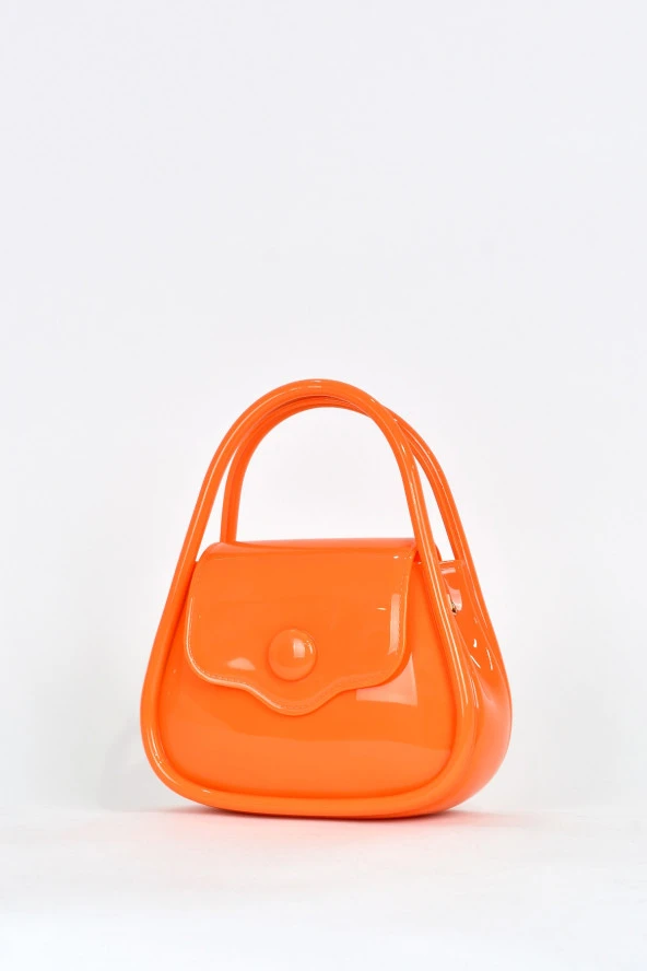 Elatae Kadın Omuz Askılı Silikon Çapraz Çanta Turuncu 26660 - Resim 3
