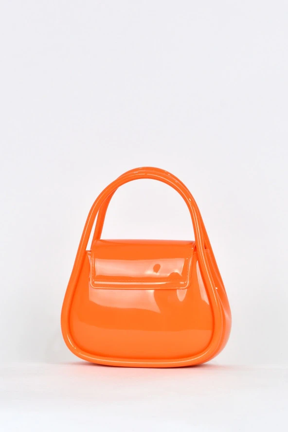 Elatae Kadın Omuz Askılı Silikon Çapraz Çanta Turuncu 26660 - Resim 5
