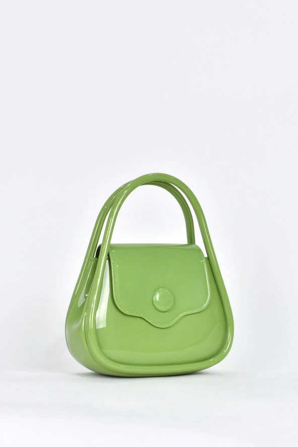 Elatae Kadın Omuz Askılı Silikon Çapraz Çanta Yeşil 26660 - Resim 2