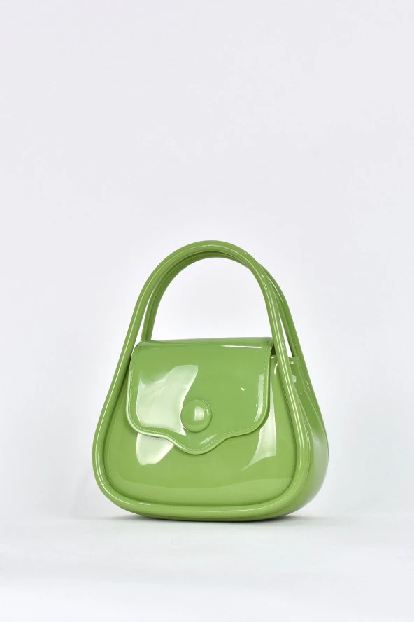 Elatae Kadın Omuz Askılı Silikon Çapraz Çanta Yeşil 26660 - Resim 3