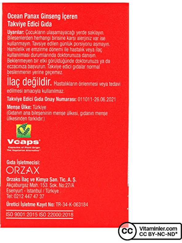 Ocean Panax Ginseng 60 Kapsül - Resim 4
