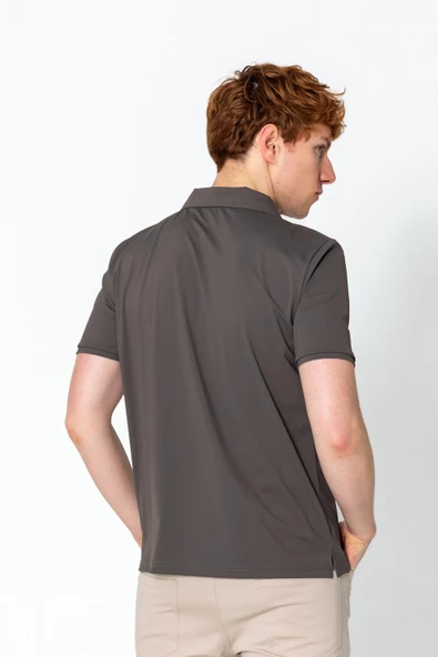 Erkek Regular Fit Salaş Düğmeli Polo Yaka Kırışmaz T-Shirt - 11