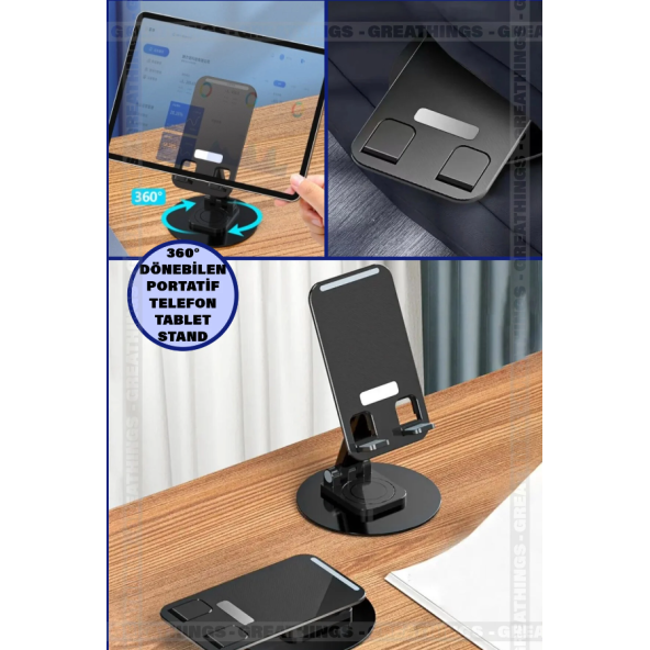 QASUL Yüksek Kaliteli Katlanabilir 360 Dönebilen Ayarlanabilir Telefon Tutucu Tablet Standı
