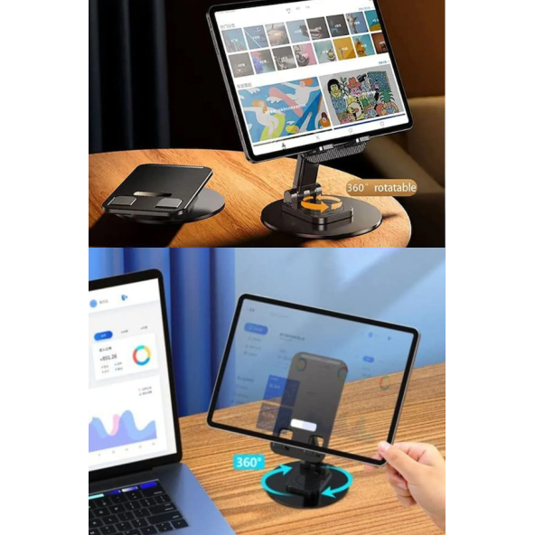 QASUL Yüksek Kaliteli Katlanabilir 360 Dönebilen Ayarlanabilir Telefon Tutucu Tablet Standı - 2