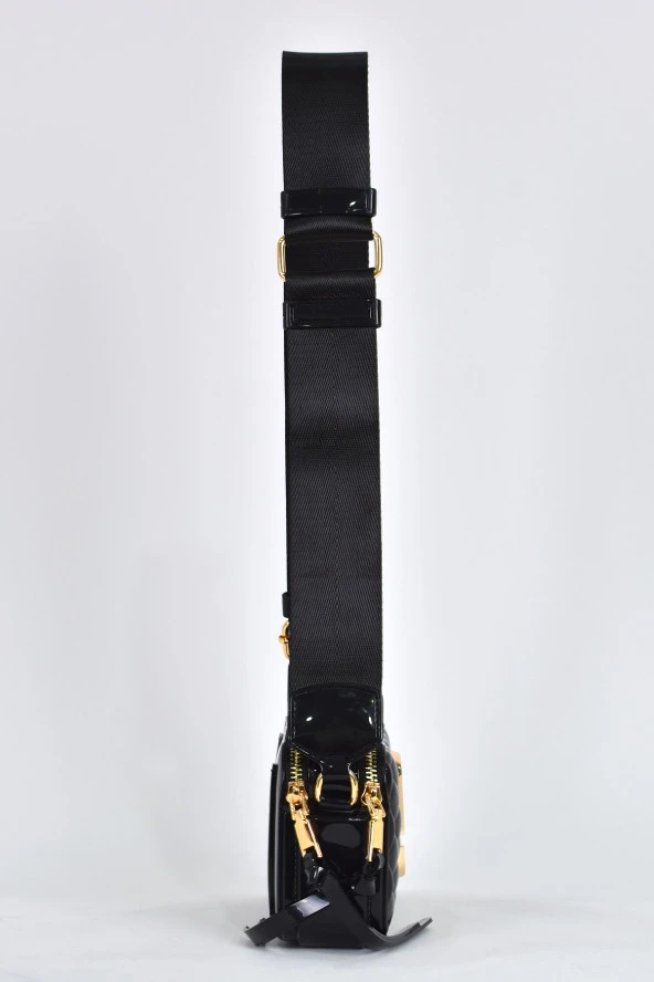 Elatae Kadın Kolon Omuz Askılı Silikon Çapraz Çanta Siyah 26398 - Resim 4