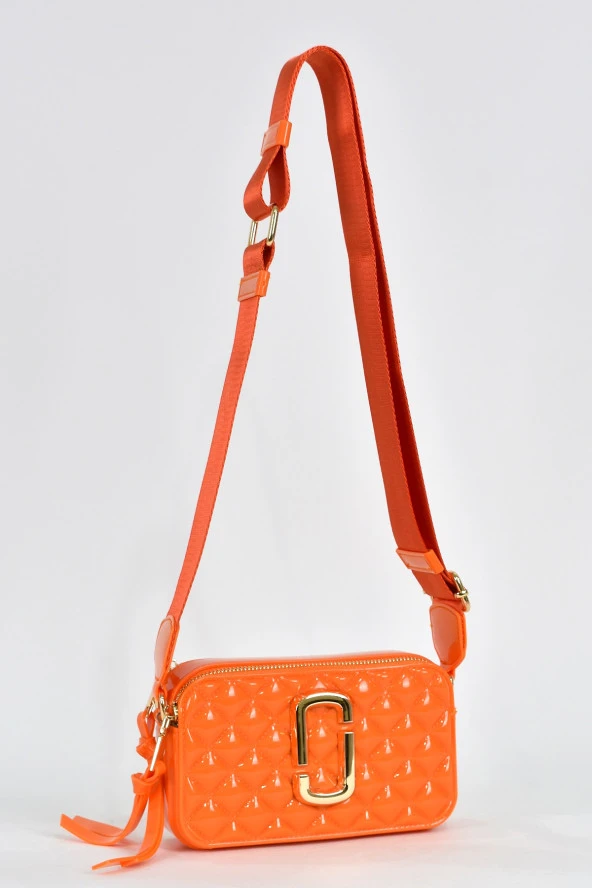 Elatae Kadın Kolon Omuz Askılı Silikon Çapraz Çanta Turuncu 26398 - Resim 2