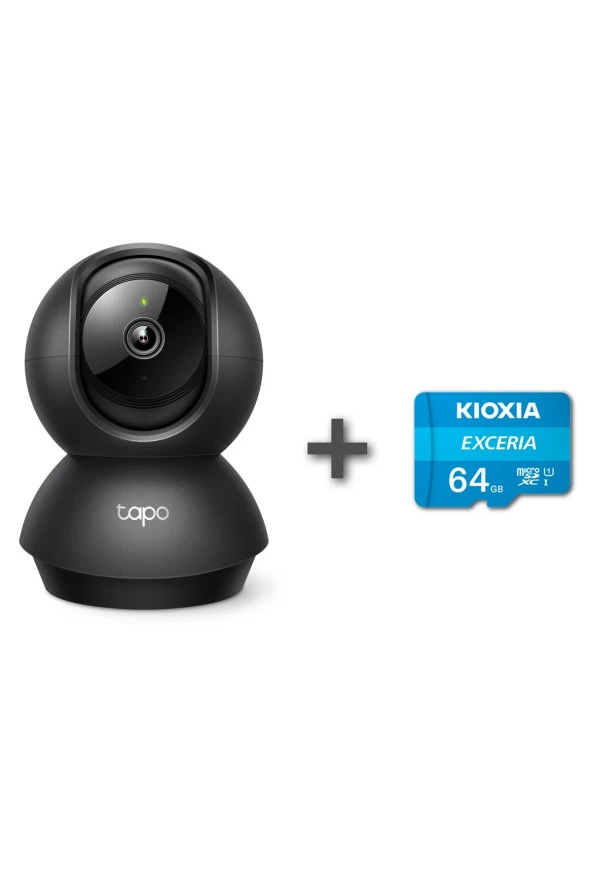 Tp-Lınk Tapo C211 2K 3Mp Yatay Ve Dikey Ev Güvenliği Wi-Fi Kamerası + Kioxia 64Gb Exceria Micro Sdxc