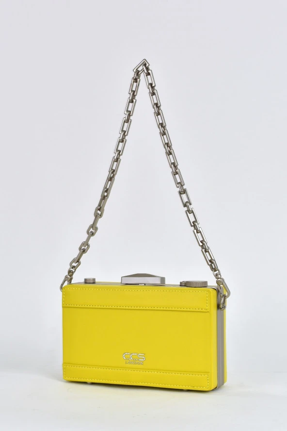 Elatae Kadın Omuz Askılı Kamera Detaylı El Çantası Sarı 17573 - 5