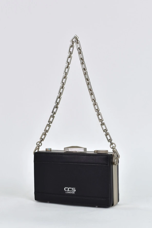 Elatae Kadın Omuz Askılı Kamera Detaylı El Çantası Siyah 17573 - 5